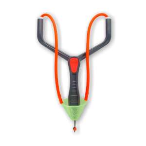 Jaxon Stonfo-Catapult Pro Match rugózó, szürke és narancssárga, zöld zsebbel - Csúzli & etetőrakéta