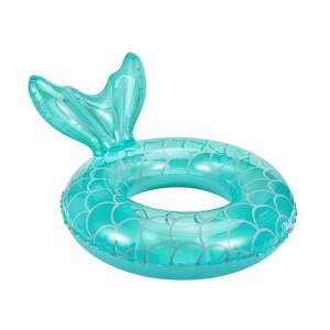 Inflatable mermaid tail swimming ring for kids, blue - Kids' Swim Ring