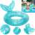 Inflatable mermaid tail swimming ring with close-up details