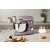 Berlinger Haus Taupe Collection stand mixer in a kitchen setting, with accessories and ingredients