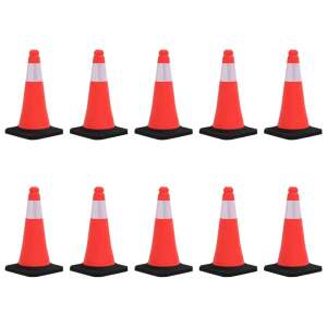 10 db fényvisszaverő közlekedési kúp, vidaXL 50 cm közlekedési kúpok, 10 db-os közlekedési kúp szett, közlekedési kúpok biztonsághoz, közlekedési kúpok építkezéshez, közlekedési kúpok parkoláshoz, közlekedési kúpok rendezvényekhez, közlekedési kúpok közúti biztonsághoz, közlekedési kúpok veszélyjelzéshez, közlekedési kúpok tömegellenőrzéshez - Jelzőbója