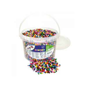 PlayBox 5 mm-es vasalható gyöngyök, 20.000 darab, 10 szín, vödörben - Playbox