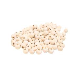 100 db-os csomag természetes fa gyöngyök, 10mm, kézműveskedéshez és ékszerkészítéshez - Playbox