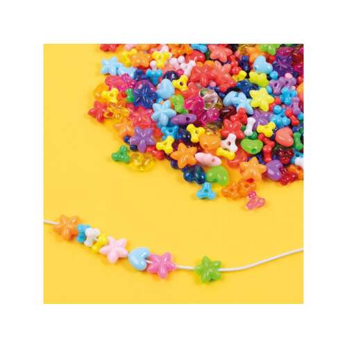 PlayBox Fuzheto színes műanyag gyöngyök 8-13 mm 2100 db, felfűzve egy szálra