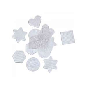 PlayBox 15 darabos 5mm-es MIDI vasalható gyöngy alaplap szett különféle formákban: kör, négyzet, hatszög, szív, csillag - Playbox