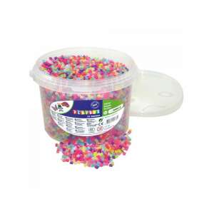 PlayBox 5 mm-es Áttetsző Pasztell Színű Vasalható Gyöngyök, 20.000 db-os Vödör, Kézműveskedéshez és Ékszerkészítéshez - Playbox