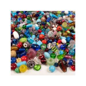 Színes üveg gyöngyök ékszerkészítéshez, 1 kg-os csomag - Playbox