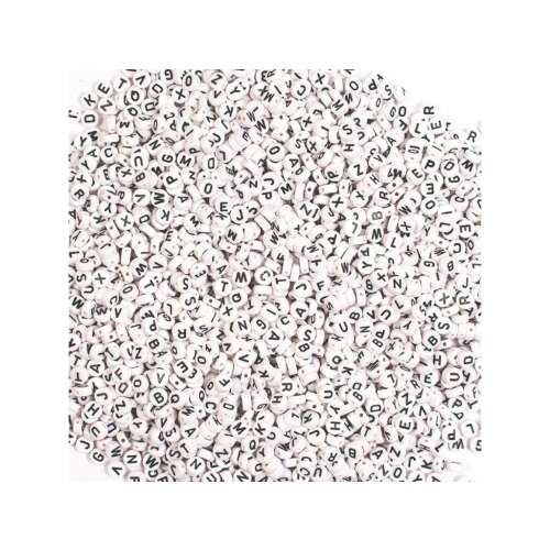 500 darabos fehér betűs gyöngy ékszerkészítéshez és kézműveskedéshez