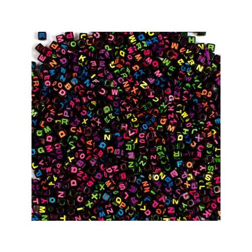 ABC Gyöngyök - Neon Színes Betűs Gyöngyök - 300 db