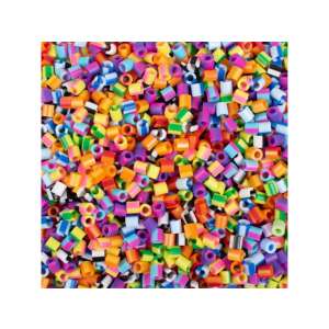 PlayBox 5mm-es vasalható gyöngyök, 20,000 darabos csíkos gyöngy mix vödörben - Playbox