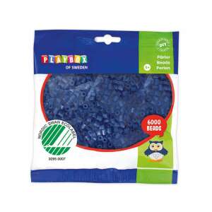 PlayBox sötétkék vasalható gyöngyök, 6000 darab, 5mm-es MIDI méret, Nordic Swan Ecolabel tanúsítvánnyal - Playbox