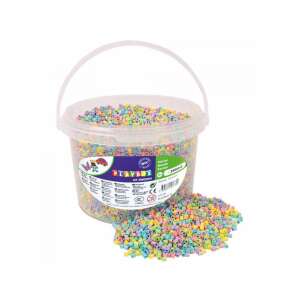 PlayBox 20.000 darabos 5mm-es MIDI pasztell színű vasalható gyöngy szett vödörben - Playbox