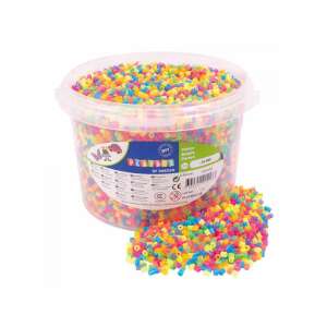 PlayBox 20.000 darabos 5mm-es MIDI neon színű vasalható gyöngyök vödörben - Playbox