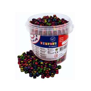 PlayBox of Sweden 1250 darabos neon betűs gyöngy szett fekete vödörben - Playbox