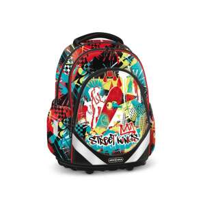 Ghiozdan școlar anatomic Ars Una Street Kings, roșu și negru cu design de skateboard - Ars Una