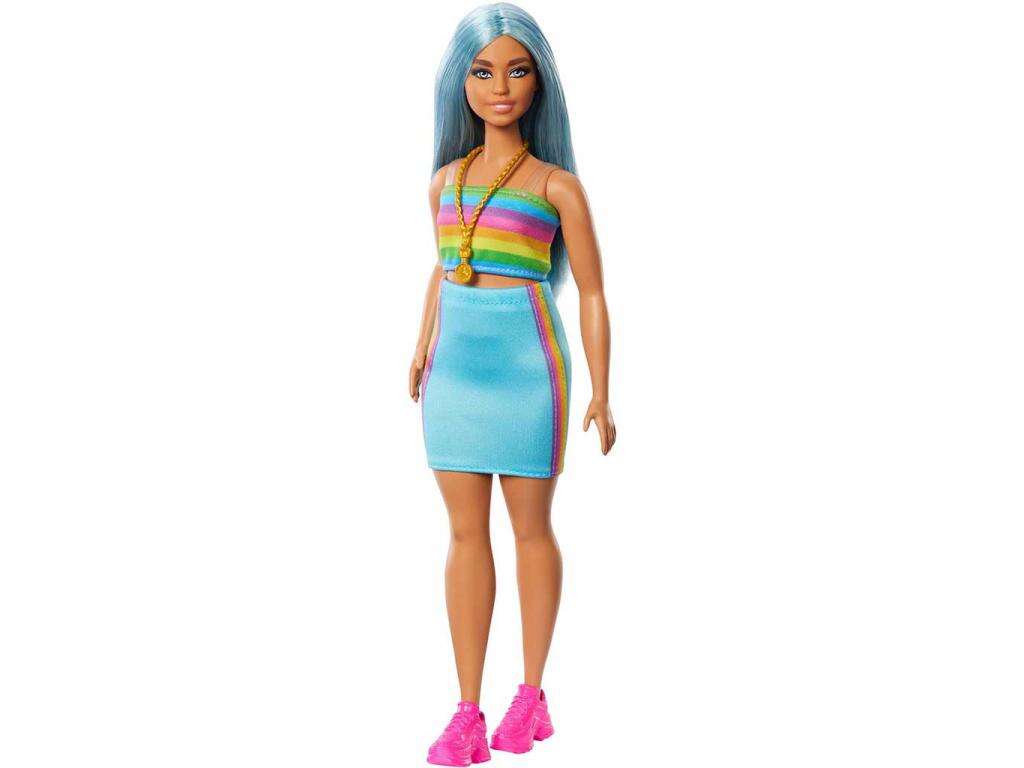 Barbie Fashionista Baba - Szivárványszínű Ruha