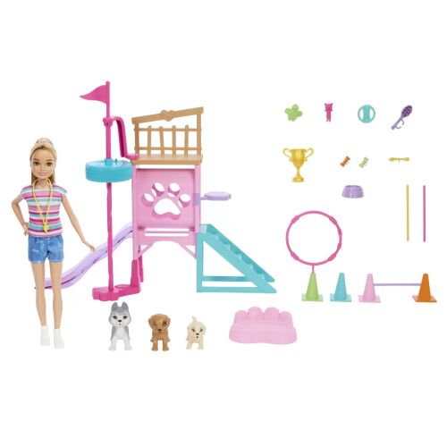 Barbie Stacie Hundeschule Spielset mit Stacie Puppe, Welpen und Zubehör