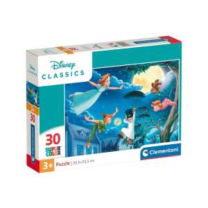 Clementoni Disney Classics Peter Pan 30-częściowa puzzle Supercolor, przedstawiająca Piotrusia Pana, Wendy i Zagubionych Chłopców lecących po nocnym niebie - Clementoni Puzzle