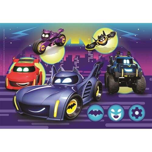 Batwheels Puzzle Bild - Batmobile und Team