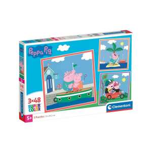 Peppa Pig Supercolor Puzzle 3x48 piese, 3 puzzle, Clementoni - Puzzle 3D & Puzzle cu burete