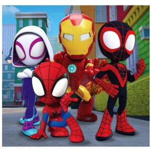Clementoni Spidey i jego Super Przyjaciele puzzle z postaciami Spiderman, Ghost-Spider, Iron Man i Miles Morales. - Puzzle