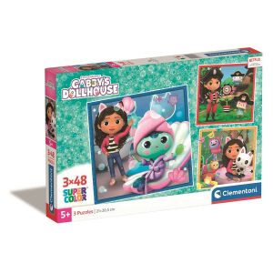 Clementoni Gabby's Dollhouse Puzzle 3x48 elementów pudełko - Clementoni Puzzle