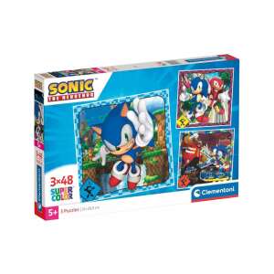 Sonic the Hedgehog 3x48 Supercolor puzzle firmy Clementoni, z Soniciem, Tailsem i Knucklesem - Puzzle