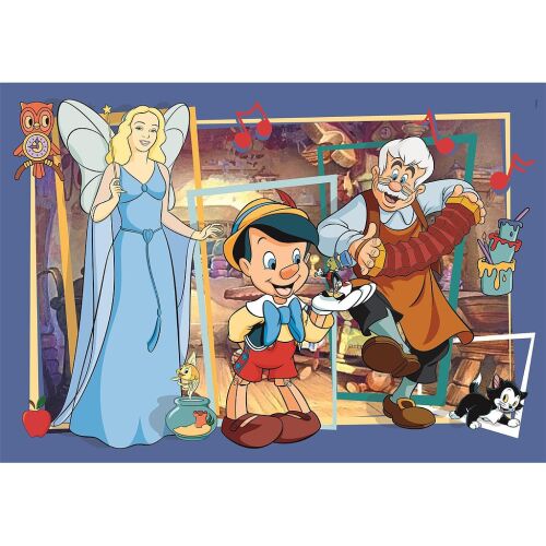 Színes illusztráció a Disney Pinokkió 104 darabos puzzle-ből - Játék