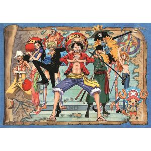 Puzzle anime One Piece cu Luffy și Pirații Pălăriei de Paie - Clementoni Puzzle