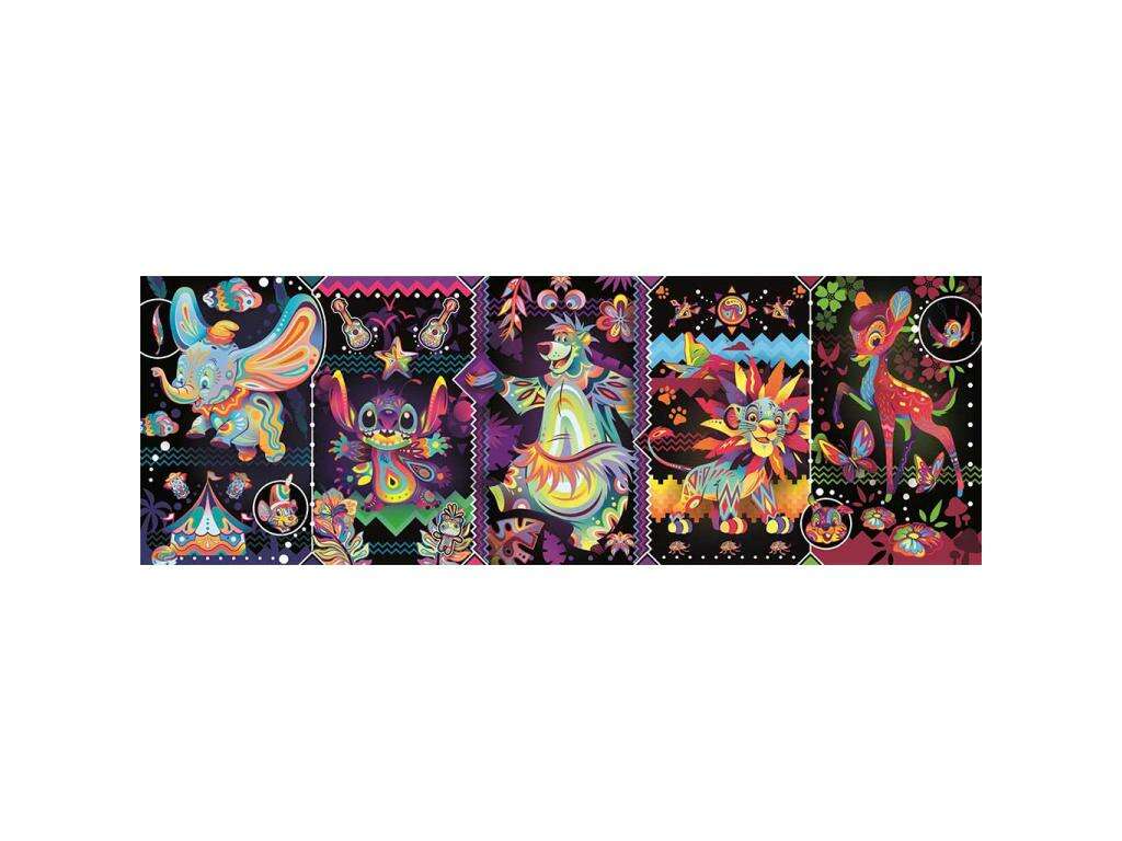 Clementoni Disney Neon Karakterek Panoráma Puzzle - 1000 db