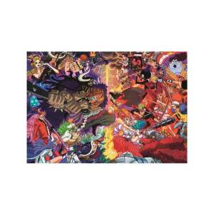 Puzzle One Piece 1000 elementów, 70x50cm, Clementoni, przedstawiające Straw Hat Pirates i ich sojuszników w dramatycznej scenie walki - Puzzle