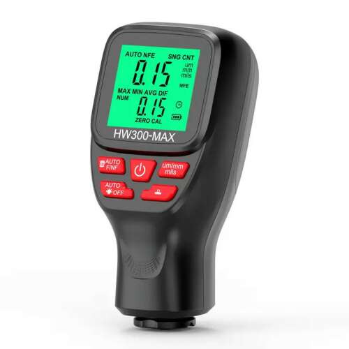 Autós festék rétegvastagság Mérő, könnyű hordozható digitális mérőműszer, LCD kijelző, fekete
