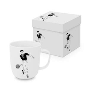 Atelier Tennis porcelán bögre teniszjátékos mintával, 0,4l, dobozban - Nonbrand Bögre