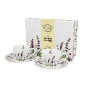 The Secret Garden Classic Lavender 2 darabos porcelán teáscsésze és alátét szett - Tálalás