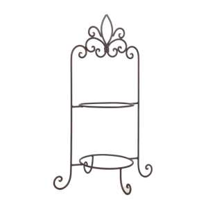 CLEEF.W40091 2 szintes barna fém tányértartó konyhai pultra - Tárolás & Rendszerezés