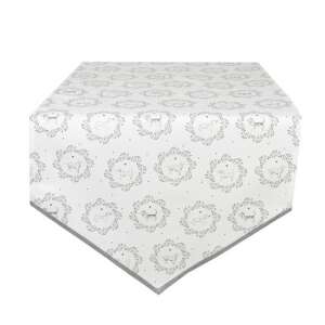 CLEEF.LGD65 Asztali futó 50x160cm, 100% pamut, Lovely Grey Dog, szürke és fehér asztalfutó kutyás mintával - Clayre & Eef