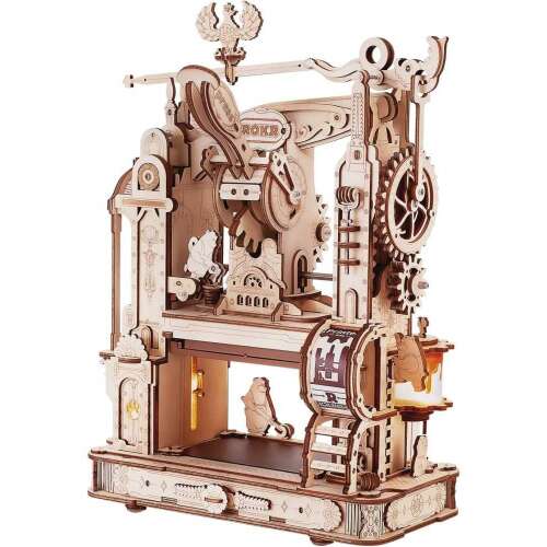 ROKR Klasszikus Nyomdagép 3D Fa Puzzle, 303 darabos, összeszerelt modell - 3D puzzle