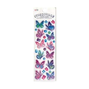 Stickiville holographic glitter butterfly stickers, 2 sheets of colorful butterfly stickers - Ooly