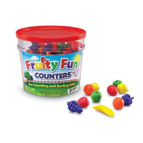 Learning Resources Fruity Fun Counters, комплект от 108 броя плодове за броене и сортиране за деца