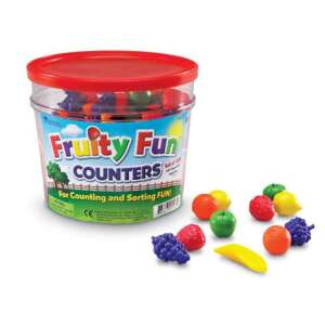 Learning Resources Fruity Fun Counters, 108-teiliges Obst-Zähl- und Sortierspiel für Kinder - Spielzeug-Lebensmittel