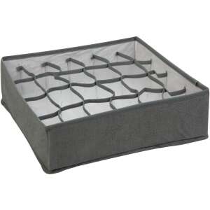 Praktikus Szövet Tárolódoboz - 24 Zseb - 32x32x10 cm - Szürke