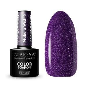 Claresa Make a Wish 6 Gel Polish, Tiefes Indigo mit Glitter, UV/LED Soak-Off - Gel-Lack