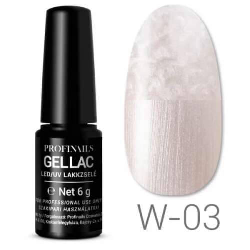 Profinails Gel Lac LED/UV lakkzselé W-03 Wedding Collection, fehér csillogó körömlakkzselé - Nono