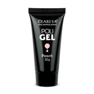 Claresa Poli Gel Peach 30g, einfaches Lackiersystem, Nagelaufbaugel, Pfirsichfarbe - Künstliches Nagelgel