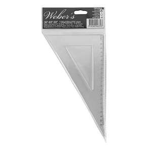 Weber's 30-60-90 háromszög vonalzó, 135x230x270 mm, átlátszó, műanyag, rajzoláshoz és szögek méréséhez - Weber