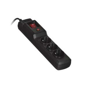 ActiveJet Protector de supratensiune cu 3 prize și cablu de 1,5 m, negru - Protectori de supratensiune