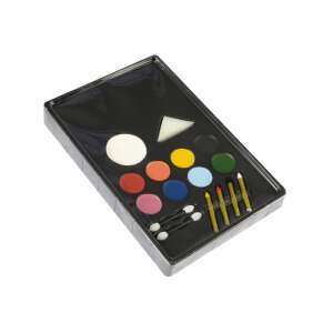 Party Party Gesichtsmalset, 9 Farben, 4 Stifte, 3 Applikatoren, geöffnete Box - Partyschminke