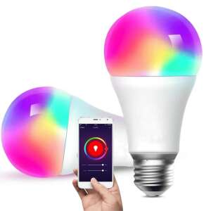 Inteligentna żarówka LED RGB WiFi, ściemniana, sterowana aplikacją, 9W, E27, 2 sztuki - Kominek