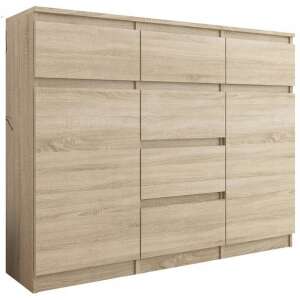 Comodă Modernă cu 6 sertare și 2 uși S62-D, Sonoma