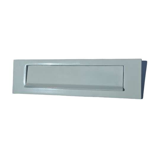 Small white letterbox, angled view